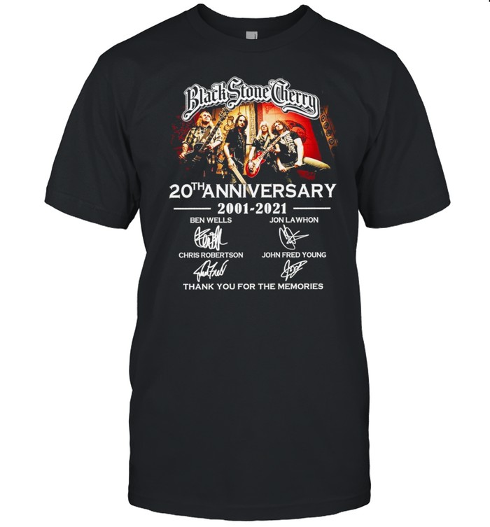Black stone cherry 20th anniversary 2001 2021 thank you for the memories shirt