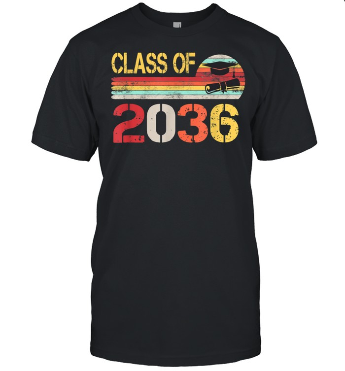Class of 2036 vintage grow with me First Time at school shirt
