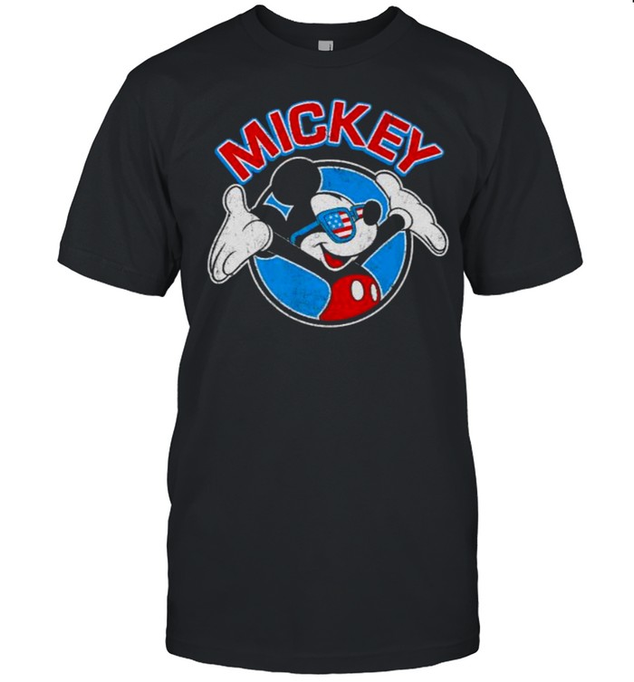 Disney Mickey Mouse Flag Shades Americana T- Classic Men's T-shirt