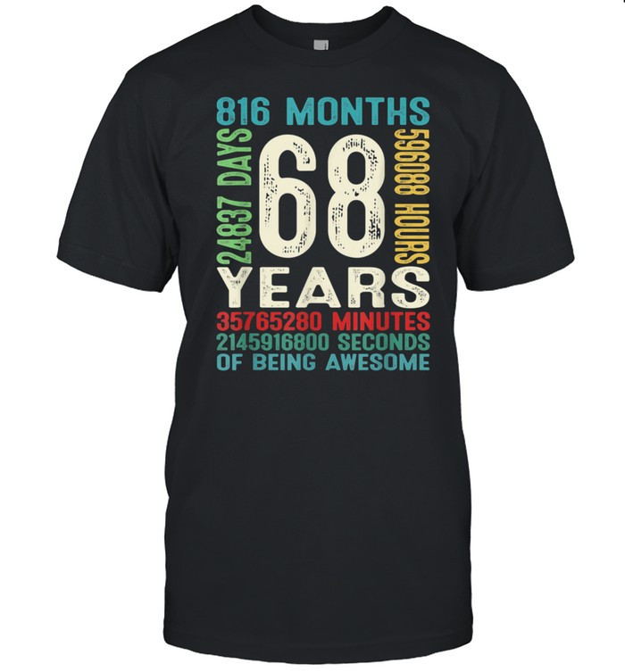 68 Years Old Vintage 68th Birthday Grandpa Grandma shirt