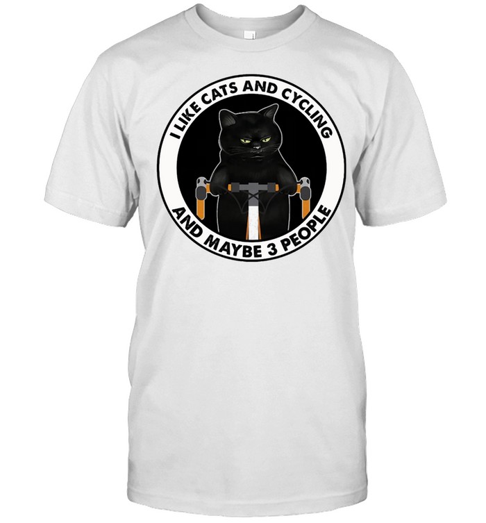 Black Cat Bicycle I Like Cats And Cycling And Maybe 3 People shirt