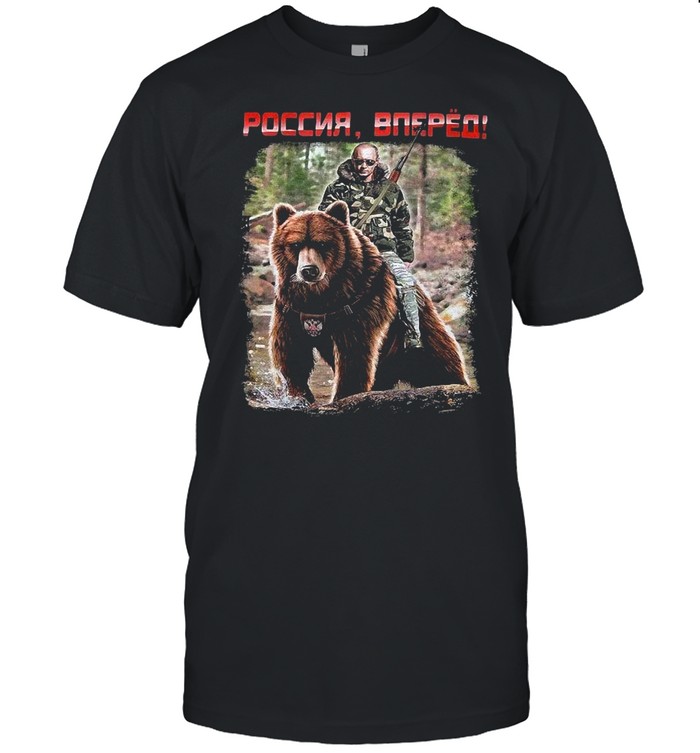Vladimir Putin Riding A Bear Adult Funny Russian Shirt
