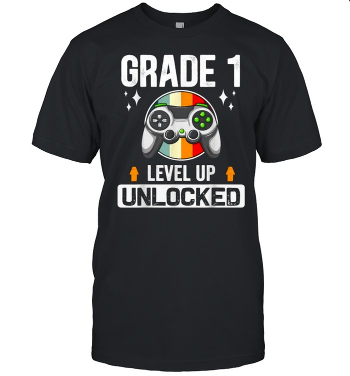 Grade 1st Unlocked Level Up Back To School First Grade Vintage T-Shirt