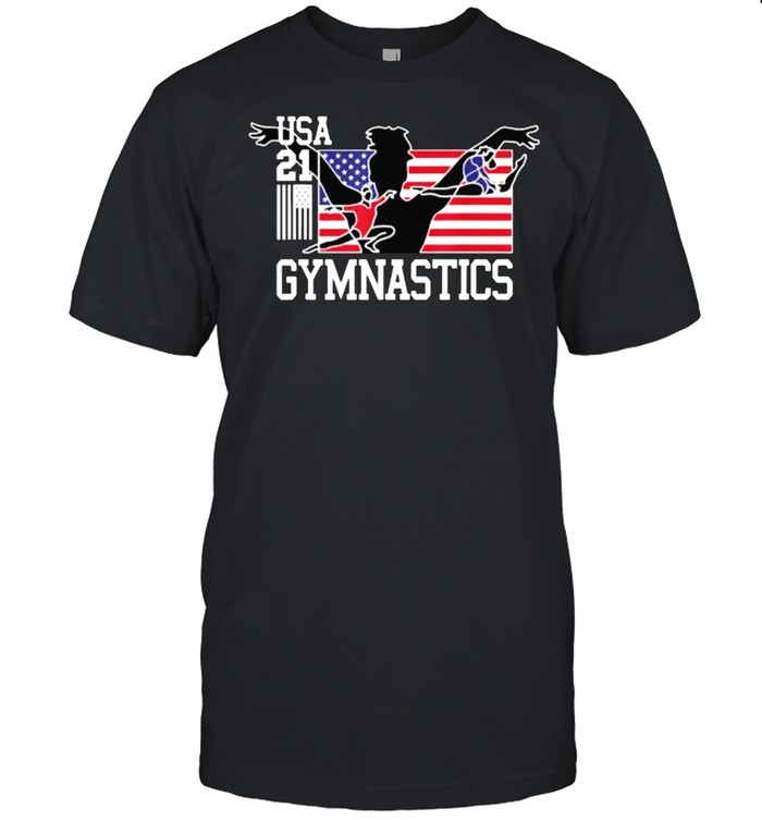 USA Tokyo Gymnastics 2021 Summer Games Flag Gold Zone T-Shirt