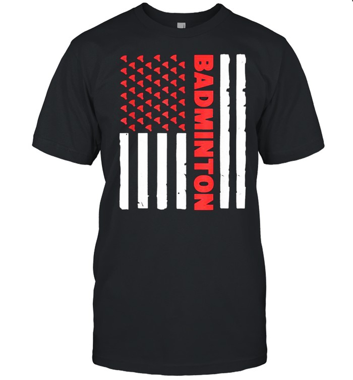 Badminton Team American Flag USA Badminton T-Shirt