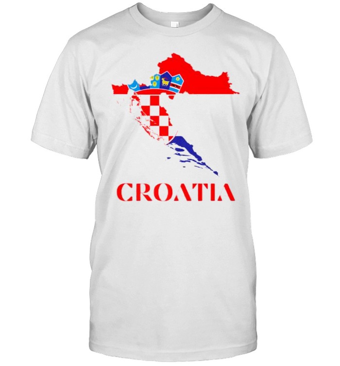 Croatia Red Flag Map Side Pocket Premium T-Shirt
