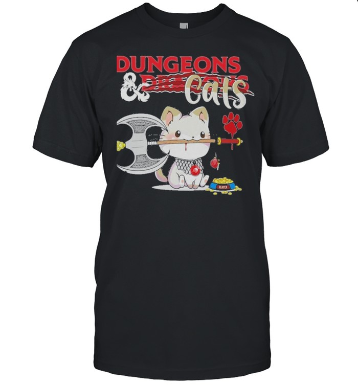 Dungeons dragon and cat shirt