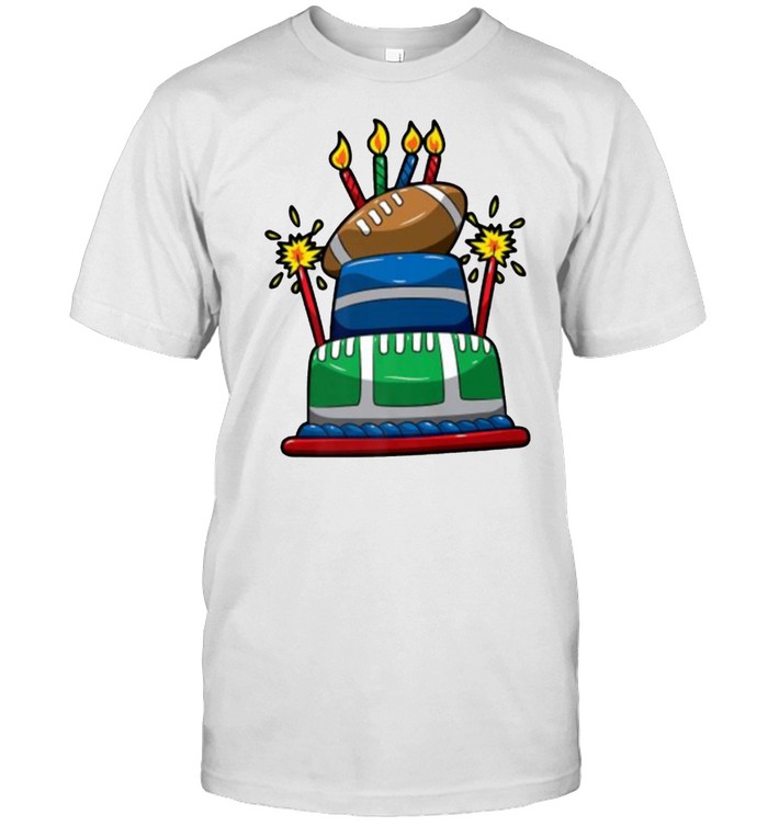 Football Happy Birthday Cake Football Bday Party Premium T-Shirt