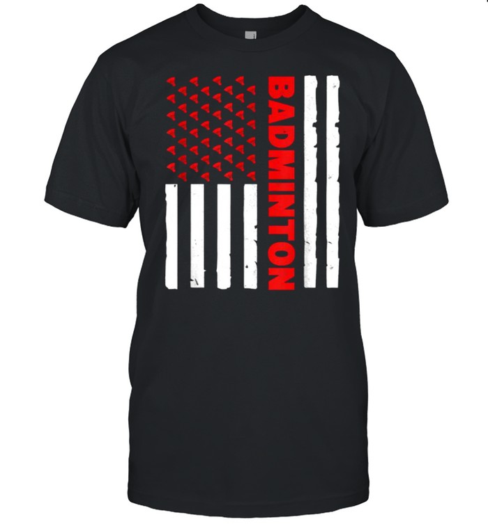 Badminton Team American Flag USA Badminton T-Shirt
