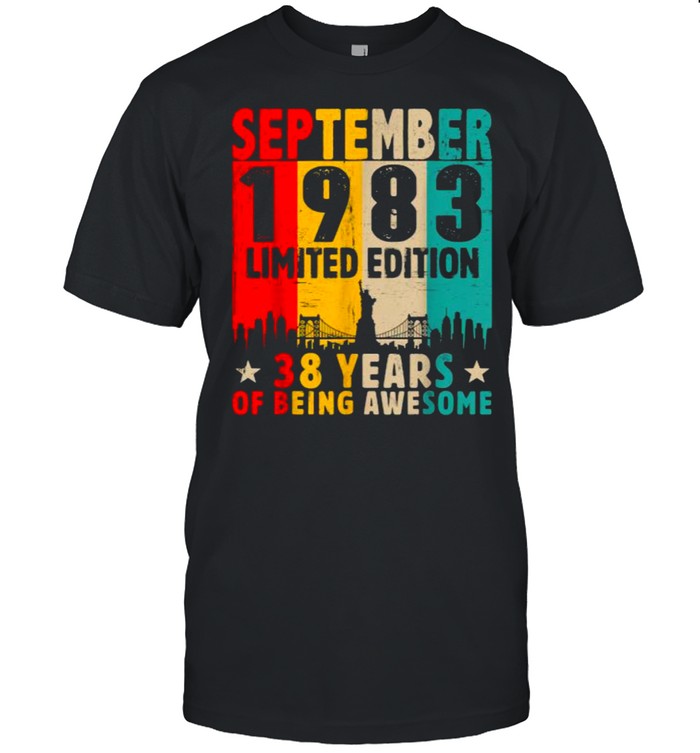 Born In September 1983 Limited Edition 38 Years Of Being Awesome Vintage T-Shirt