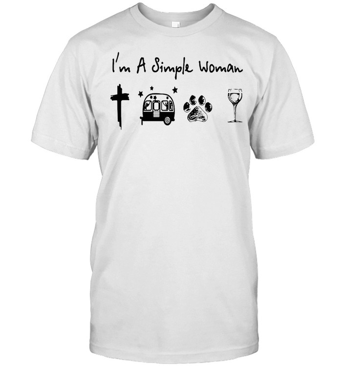 I’m A Simple Woman Jesus Wine Flip Flops Paw And Camping T-shirt