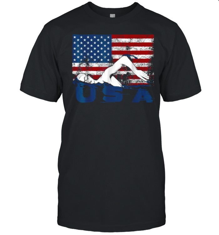 USA Swimming Team Sport 2021 US Swim Aquatic Sport Athlete Flag T-Shirt