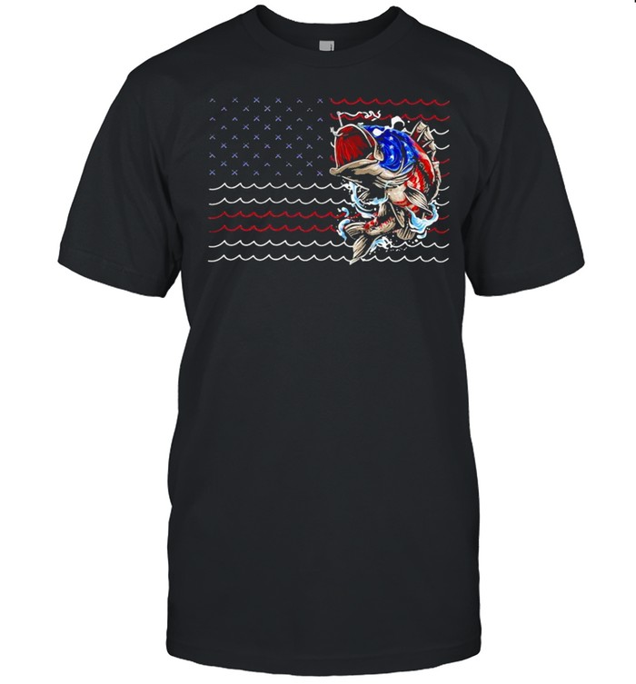Fishing 4th Of July Collection life american flag shirt