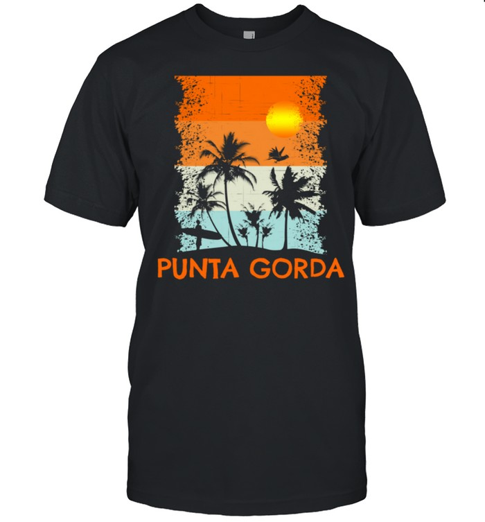 Punta Gorda Florida Palm Tree Retro Beach Family Vacation shirt Classic Men's T-shirt