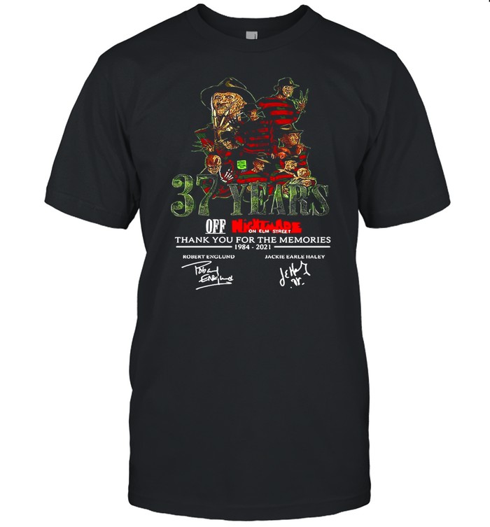 37 Years Off Nightmare On Elm Street 1984-2021 Thank You For The Memories Signatures T-shirt