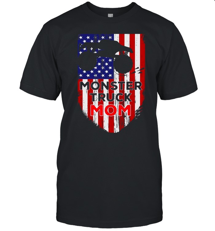 American Flag Monster Truck Mom Mothers Day Vintage T-shirt