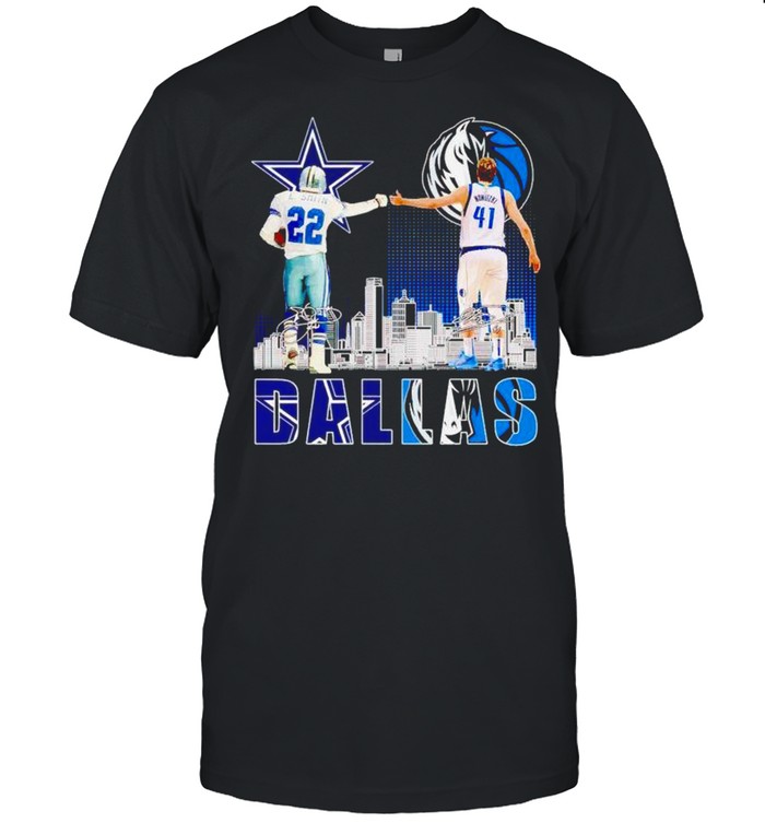 Dallas Cowboys and Dallas Mavericks champion Smith and Nowitzki shirt