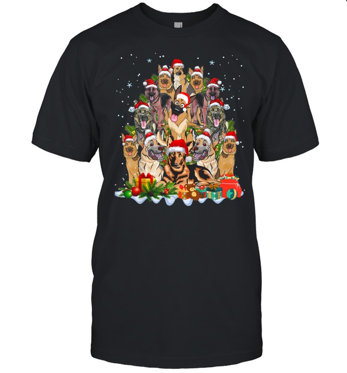 German Shepherd Dog Christmas Tree Cute Xmas shirt