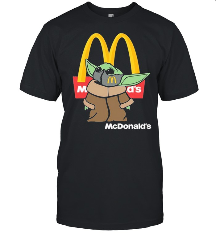 baby yoda face mask mcdonalds logo shirt