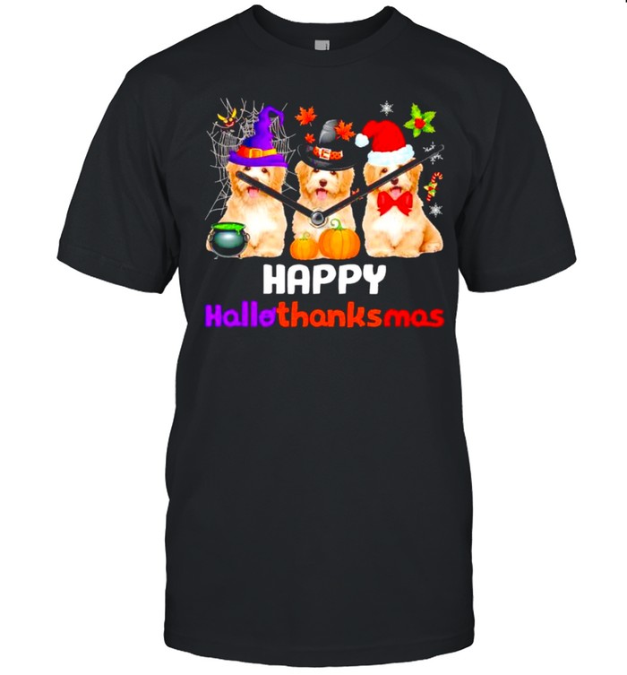 Cat happy Hallothanksmas shirt