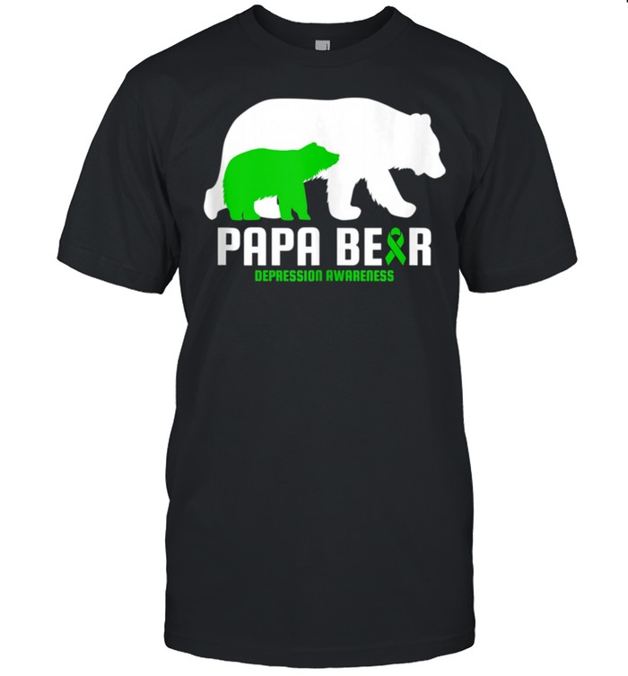 Depression Awareness Unhappiness Related Papa Bear Ribbon shirt