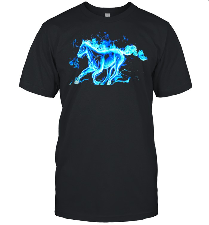 Horse blue horse fiery horse background abstract art shirt