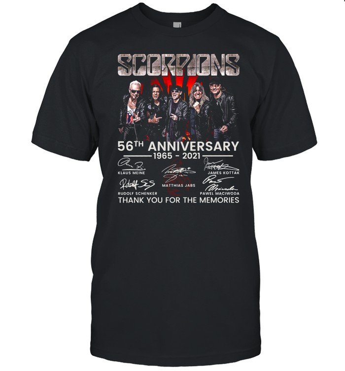 Scorpions 56th Anniversary 1965-2021 Signature Thank You For The Memories T-shirt