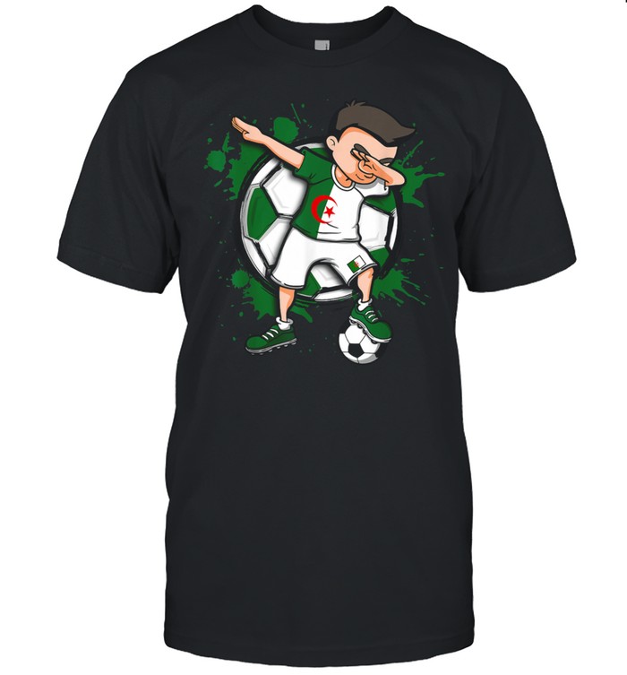 Dabbing Soccer Boy Algeria Footballs Jersey Flag Sport shirt