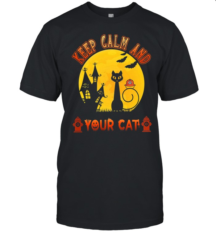 Keep calm and your cat halloween shirt