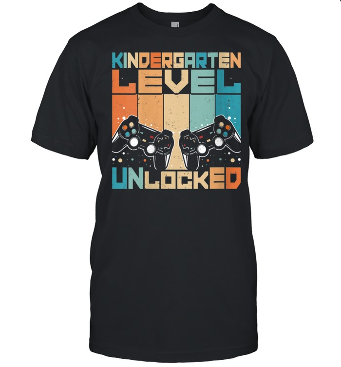 Kindergarten Level Unlocked Video Gamer Back to School Boy shirt