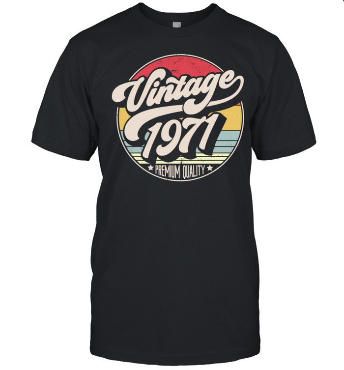 Vintage 1971 50th Birthday, Retro Sunset Style Design shirt