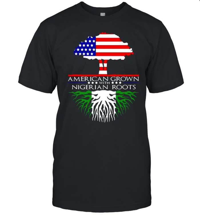 American Grown With Nigerian Roots African Us Flag Nigeria Pullover T-shirt