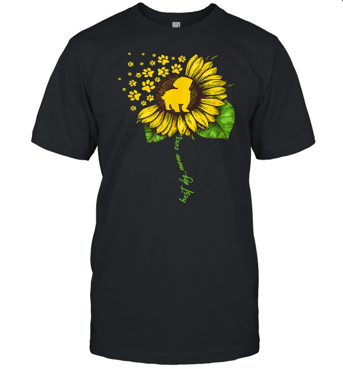 Best Shih Tzu Mom Ever Sunflower Retro Dog Owner shirt