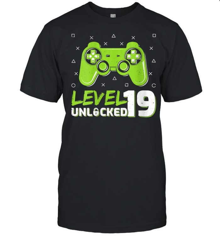 Level 19 Unlocked Video Games Gamer 19th Birthday shirt