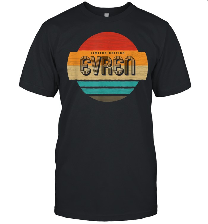 Mens Evren Name Retro Vintage Sunset Limited Edition shirt