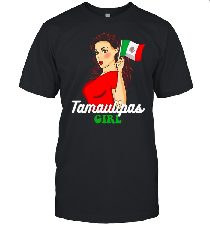 Tamaulipas Girl Mexico Flag Cartoon T-shirt
