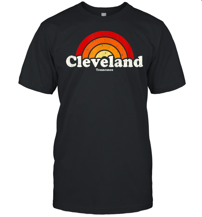 Cleveland Tennessee TN Vintage 70s Retro Rainbow Design shirt