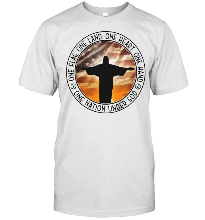 Jesus American flag one flag one land one heart one hand one nation under god shirt