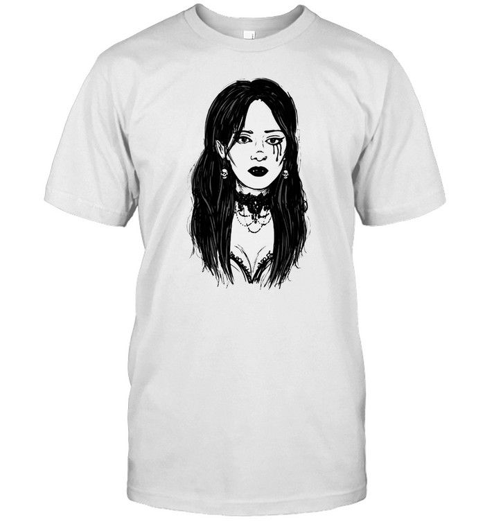 Sexy Goth Girl Vampire Horror Undead Illustrated T-shirt