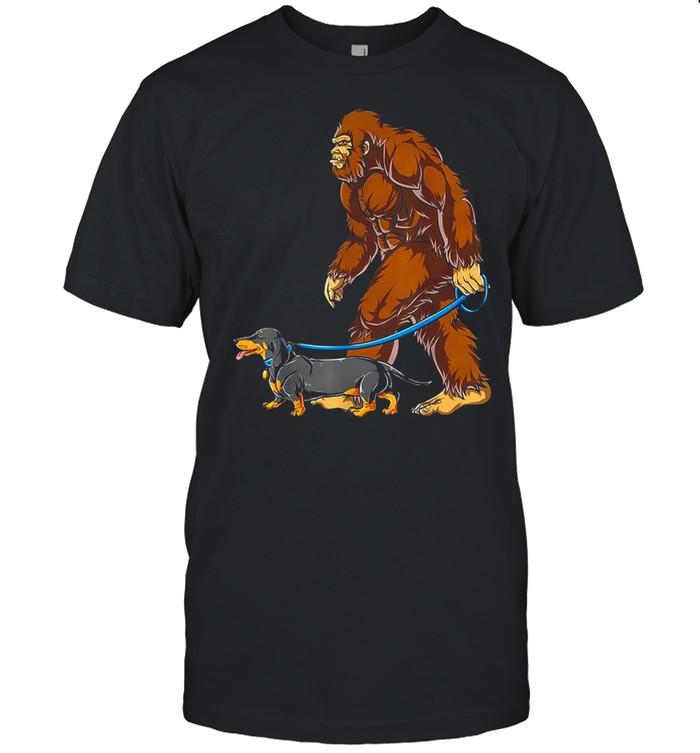 Bigfoot Dog Walk Dachshund shirt