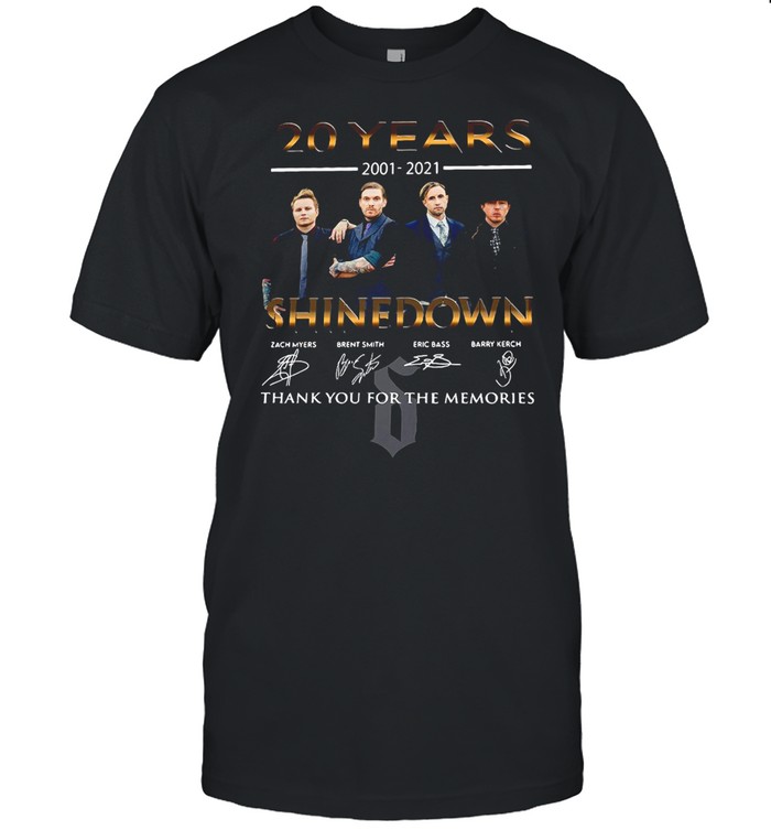 20 Years 2001 2021 Shinedown Signature Thank You For The Memories T-shirt