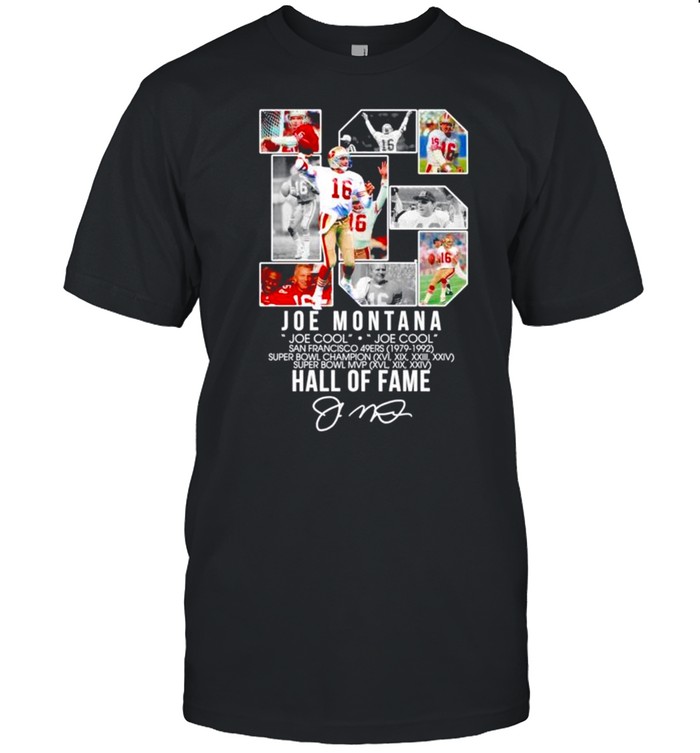 Joe Montana Joe Cool Hall Of Fame signature shirt