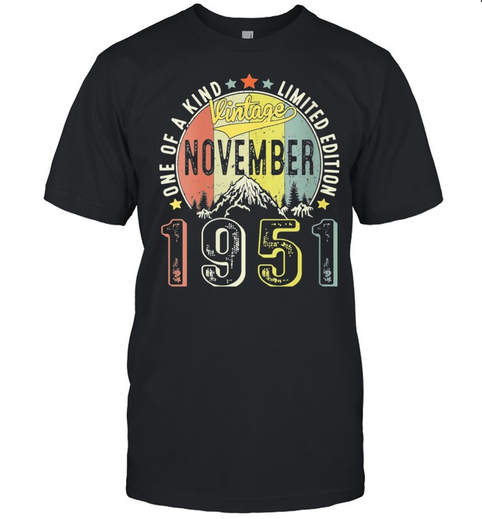 Vintage November 1951 Retro 70th Bday 70 Years shirt