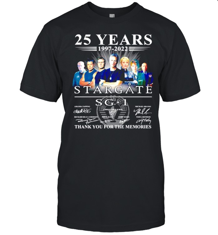 25 years 1997-2022 Stargate SG1 signatures t-shirt