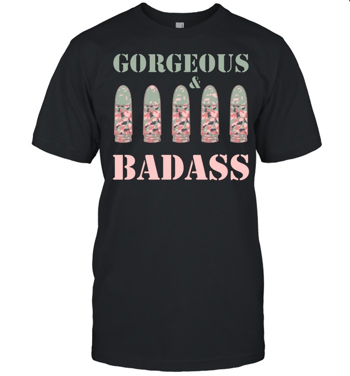 Girls ProGun Pink Sage Camo Camouflage Bullets Guns shirt