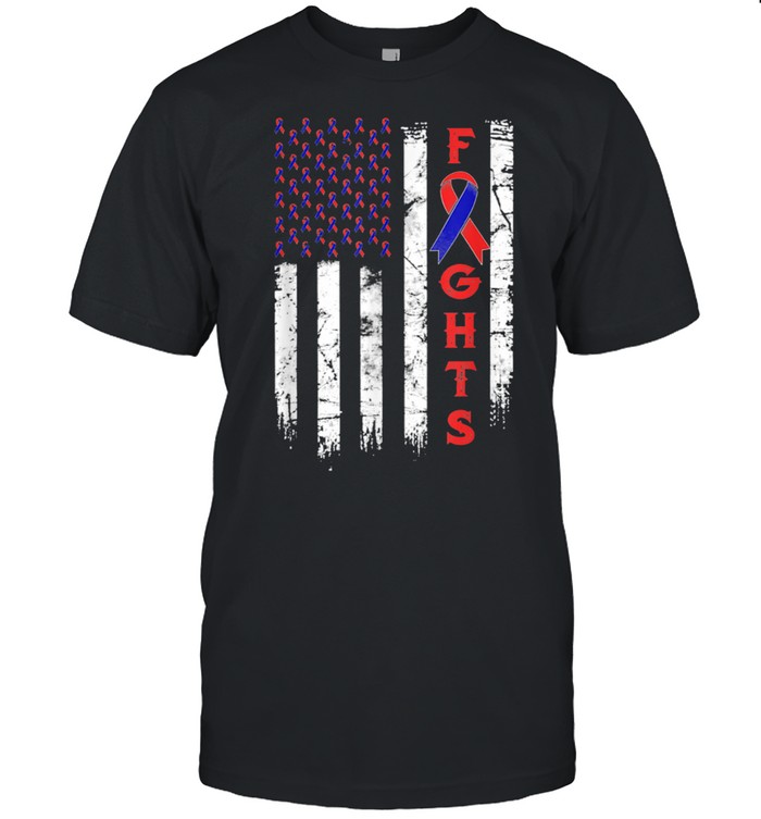 US Flag Fighter Pulmonary Fibrosis Awareness shirt