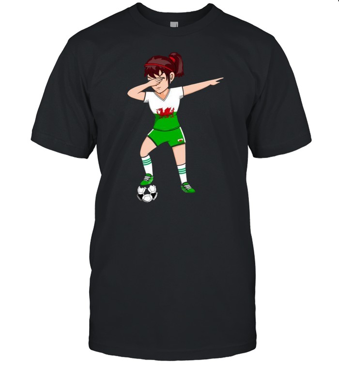 Dabbing Soccer Girl Wales Jersey Welsh Footballs Art shirt