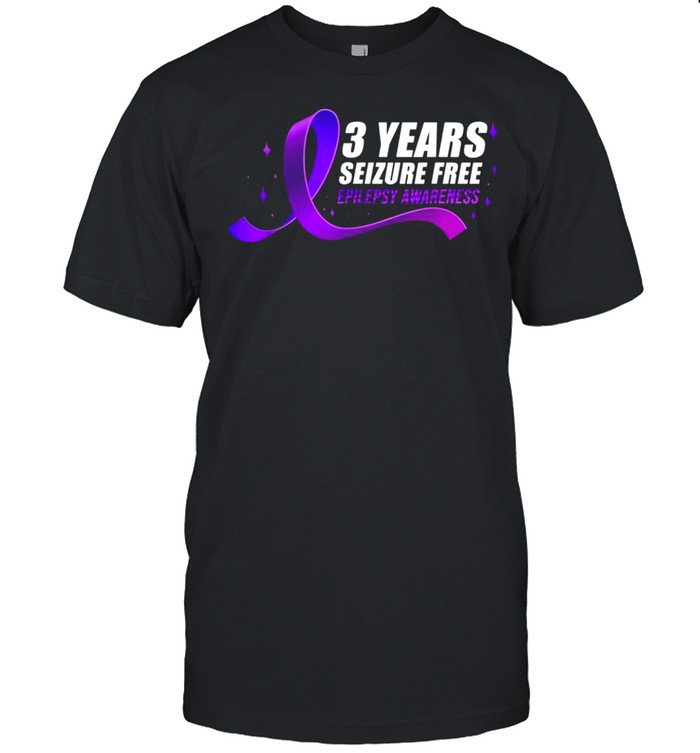 Epilepsy Awareness Ribbon 3 Years Seizure Free shirt