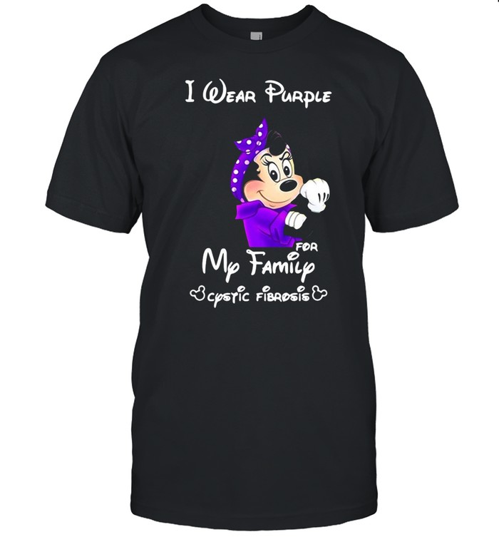 Mickey I Wear Purple For My Family Cystic Fibrosis T-shirt
