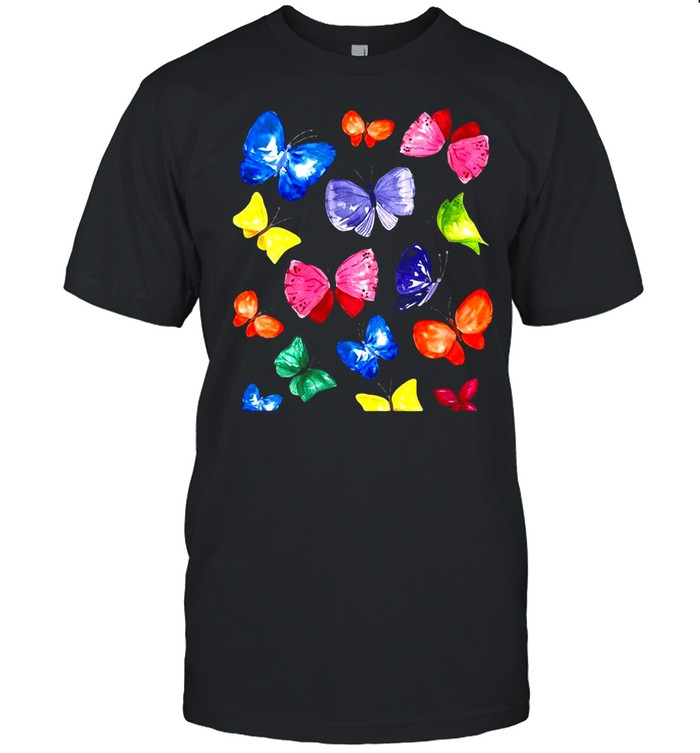 Dance Butterflies Watercolor Colorful Summer T-shirt